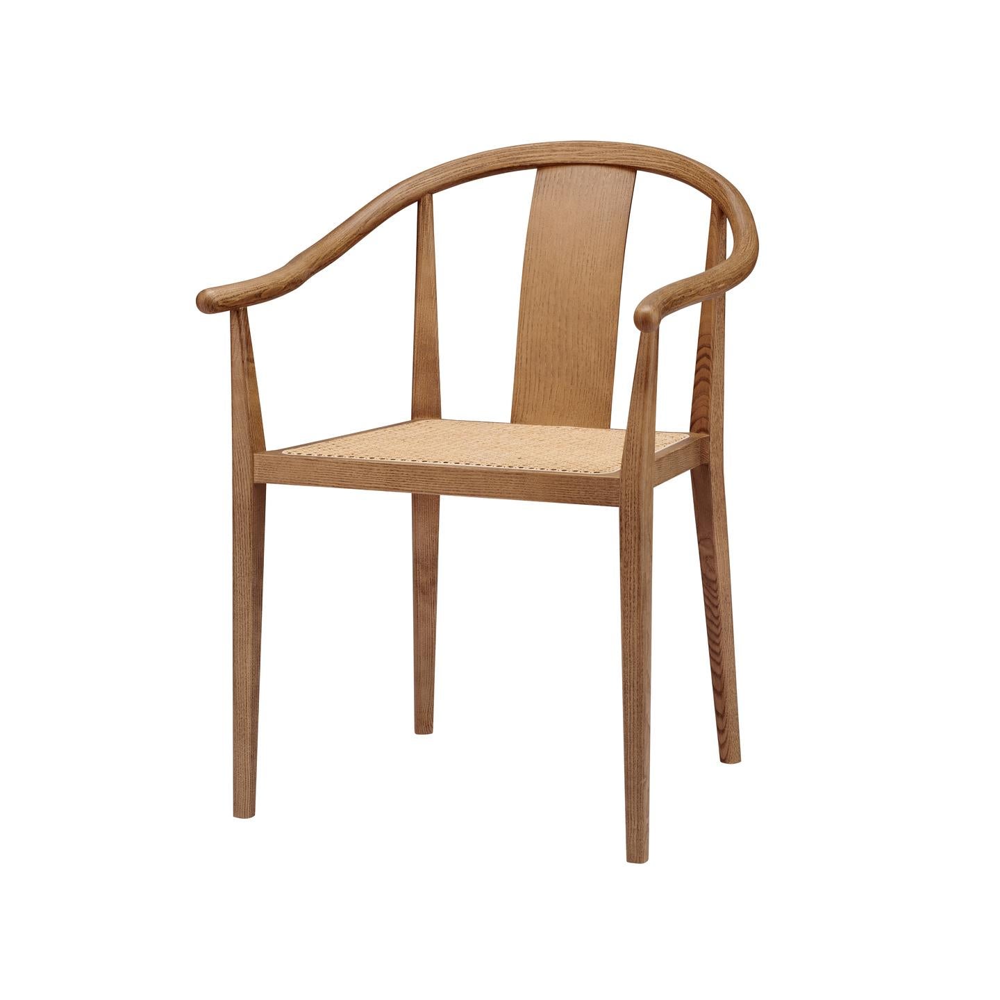 'Shanghai' Chair by Norr11, Light Smoked Oak, Natural Rattan For Sale 6