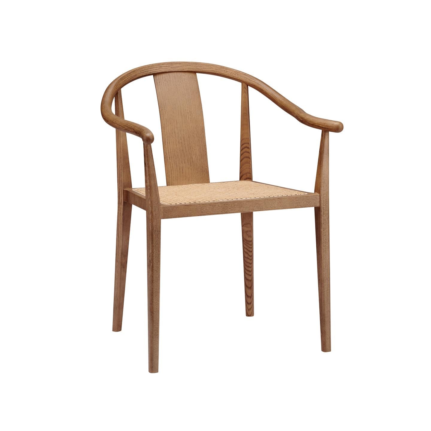 'Shanghai' Chair by Norr11, Light Smoked Oak, Natural Rattan For Sale 7