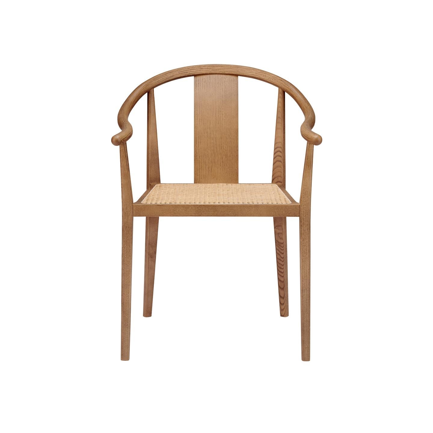 'Shanghai' Chair by Norr11, Light Smoked Oak, Natural Rattan For Sale 9