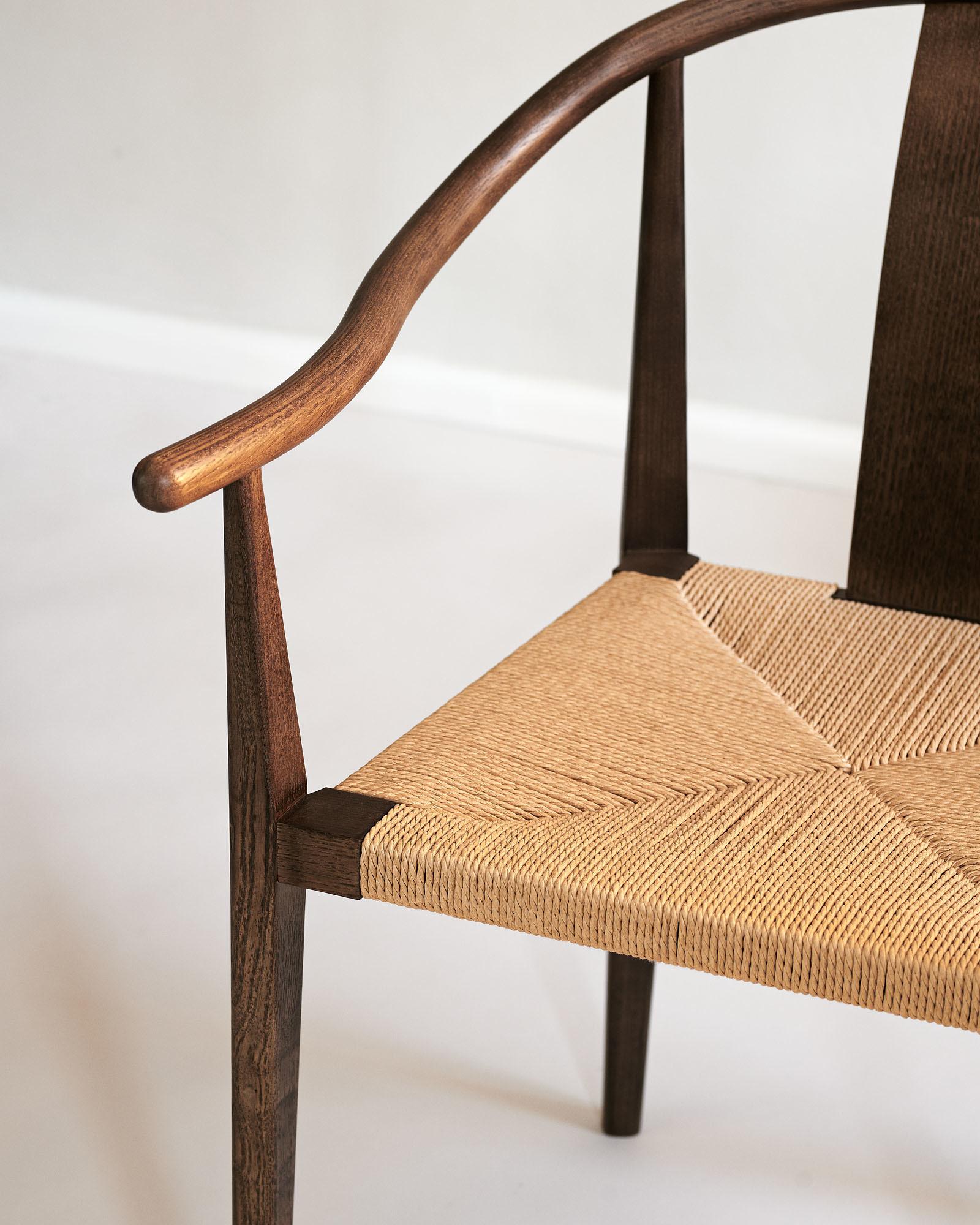 'Shanghai' Chair by Norr11, Light Smoked Oak, Papercord Natural For Sale 1