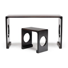 Shanghai Deco Full Moon Qin Table & Stool Set, c. 1930s