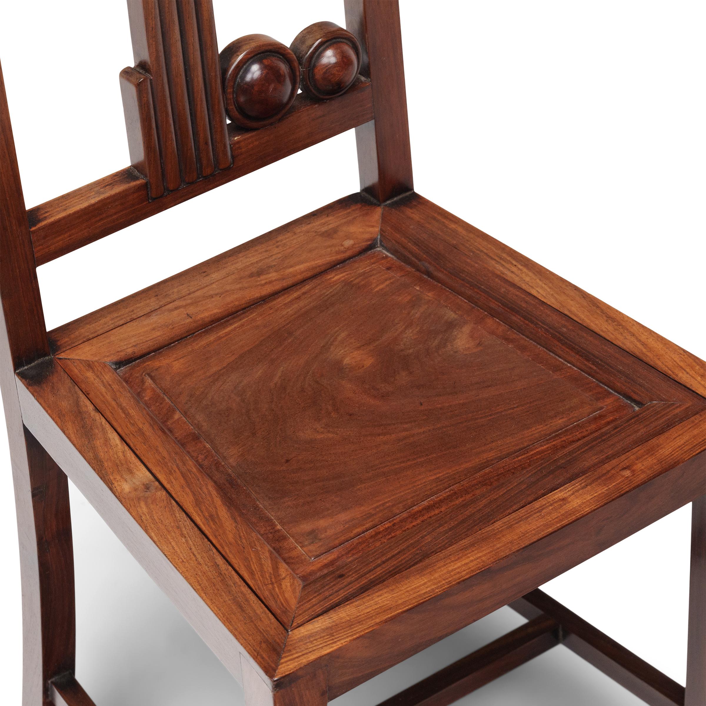 Shanghai Deco Marble Top Tea Table with Four Chairs, c. 1930s 4
