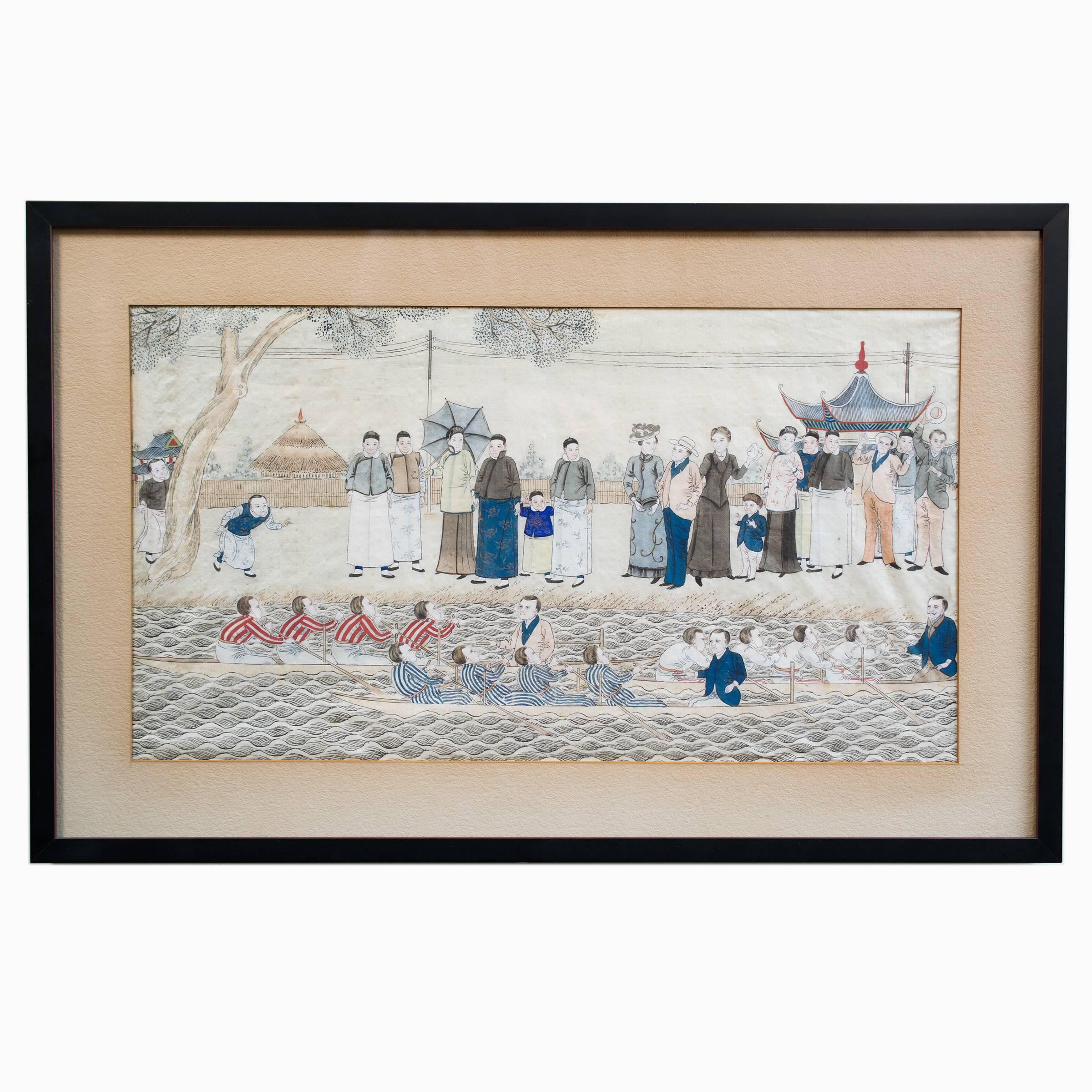 These exquisite paintings date to a period during the Qing dynasty when Chinese artists began using traditional art forms to illustrate Western traditions a departure from the traditional subjects of nature and landscape. These paintings illustrate