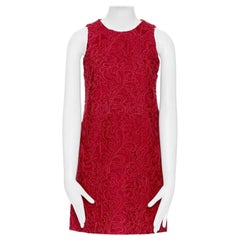 SHANGHAI TANG 100% Mulberry seda rojo bordado oriental mini vestido US2 S