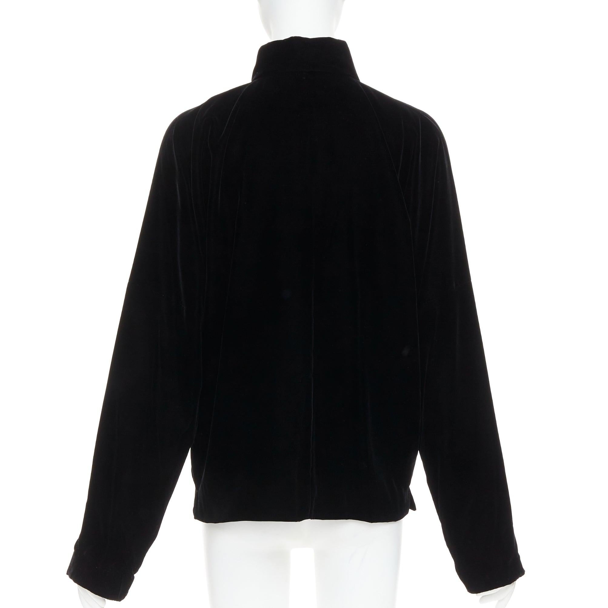 Women's SHANGHAI TANG black velvet chinoiserie knot buttons qipao jacket S For Sale