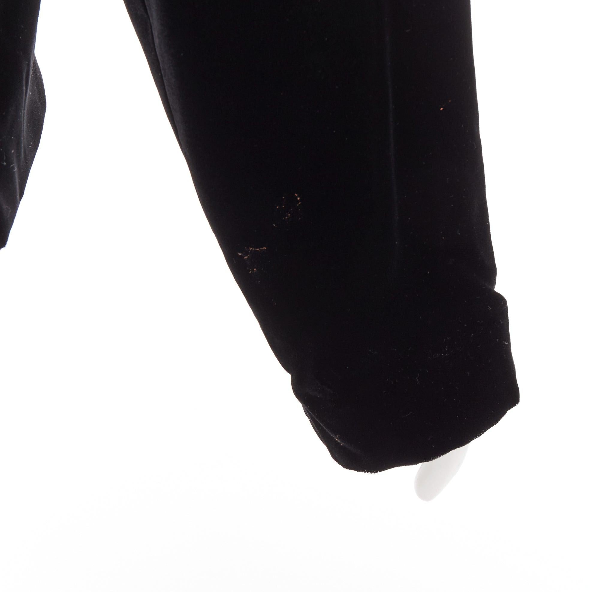 SHANGHAI TANG black velvet chinoiserie knot buttons qipao jacket S For Sale 2