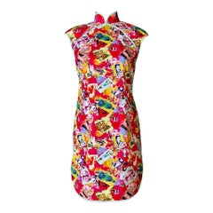 SHANGHAI TANG Graphic Pop Art Cheongsam Rare Y2K Collector Piece 4