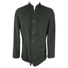 SHANGHAI TANG Size 42 Black Cotton Patch Pockets Jacket