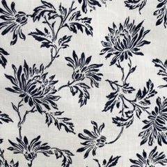 SHANGHAI TANG Taglia L Camicia a manica corta in cotone senza colletto in lino bianco e nero.