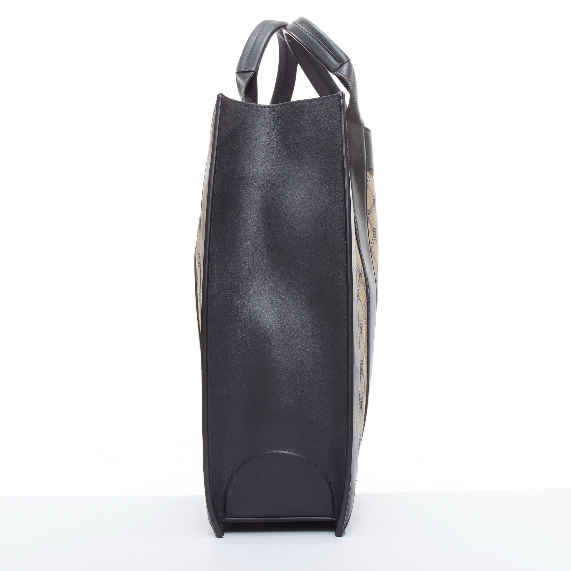 SHANGHAI TANG Yuni Ahn 2022 North South brown lattice weave tote bag In Good Condition In Hong Kong, NT
