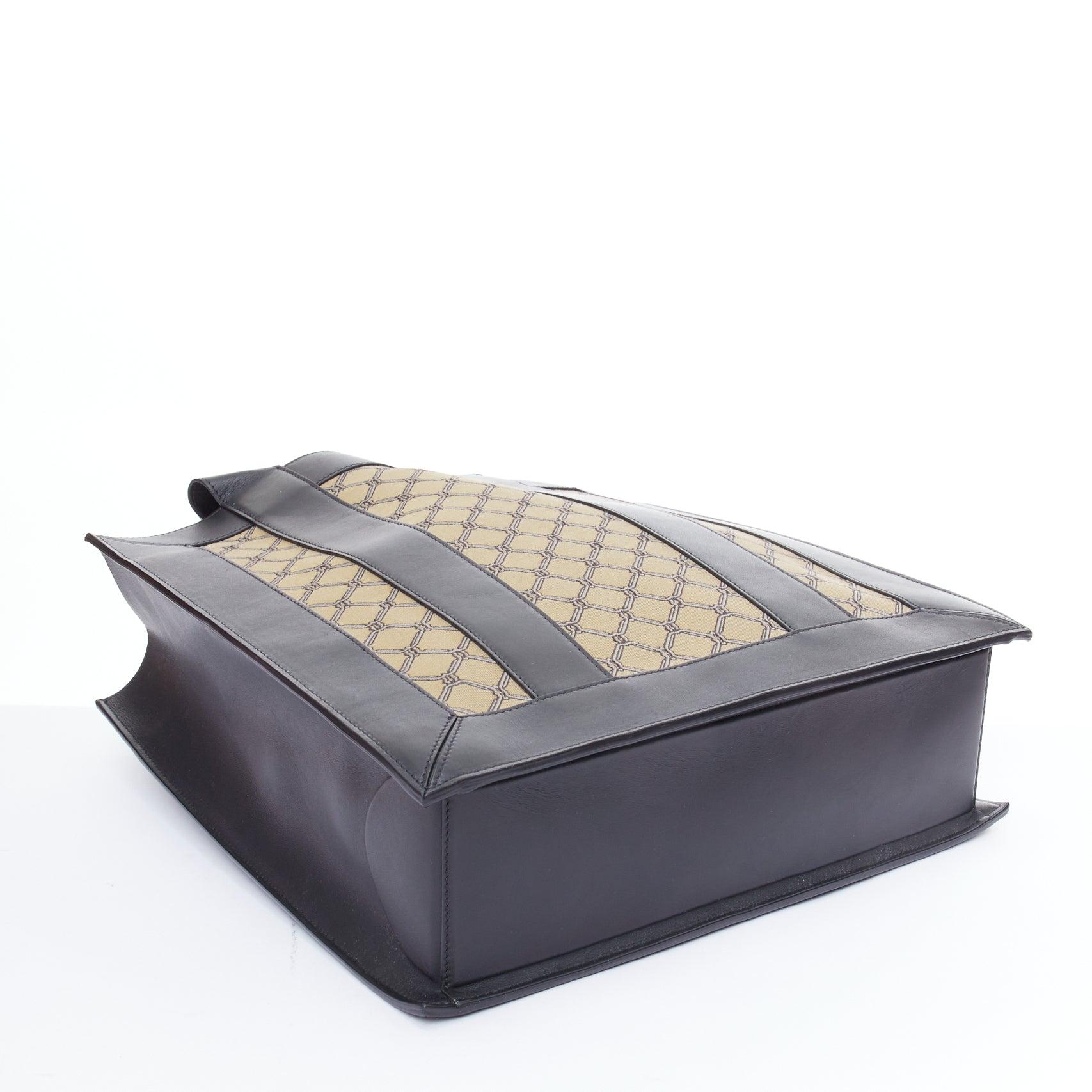 SHANGHAI TANG Yuni Ahn 2022 North South brown lattice weave tote bag 1