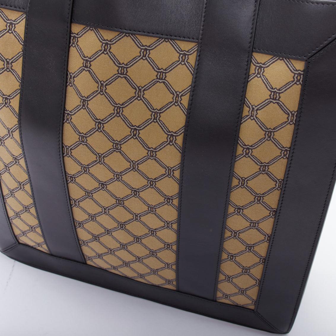 SHANGHAI TANG Yuni Ahn 2022 North South brown lattice weave tote bag 3