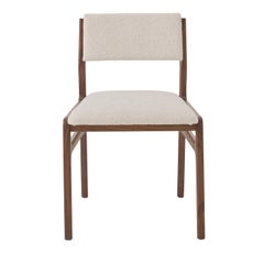 Chaise « Shanghai » blanche et noyer