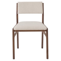 Chaise « Shanghai » blanche et noyer