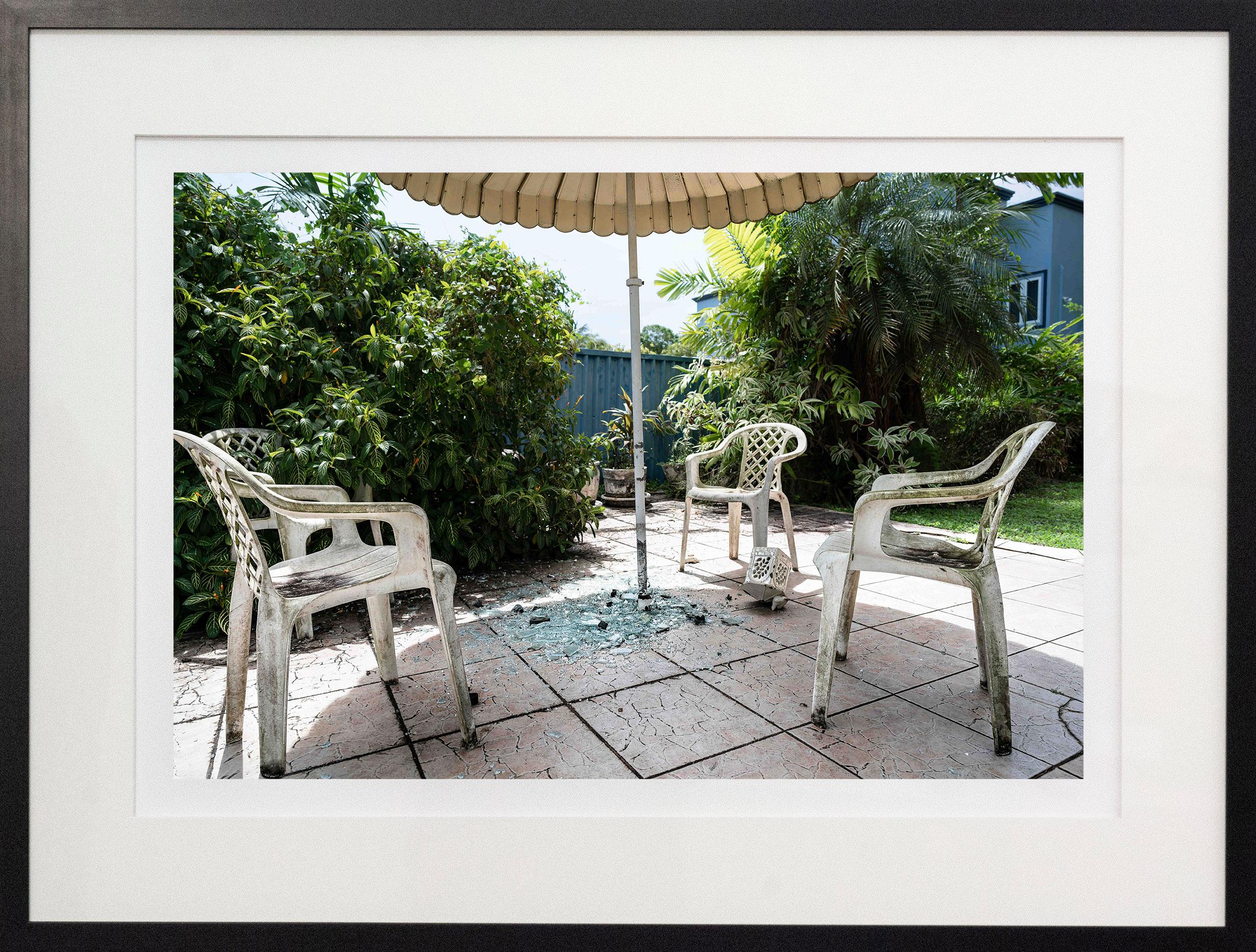 Patio 1/8 - detailed, documentary, exterior, color, photography, giclée print - Photograph by Shani Mootoo