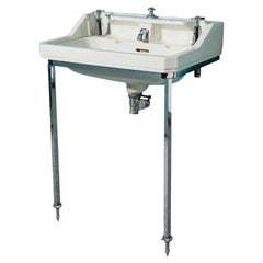 Shanks & Co. Art Deco Chrome & Porcelain Sink Basin