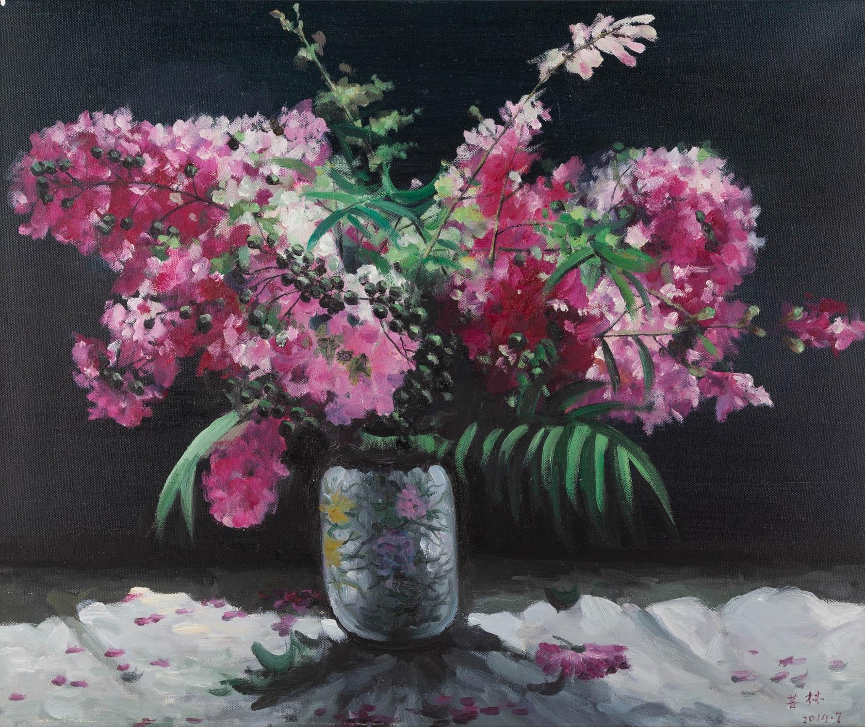 Shanlin Cai Pintura al óleo original impresionista 