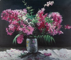 Shanlin Cai Impressionistisches Original-Ölgemälde „Globe Amaranth“ von Shanlin Cai