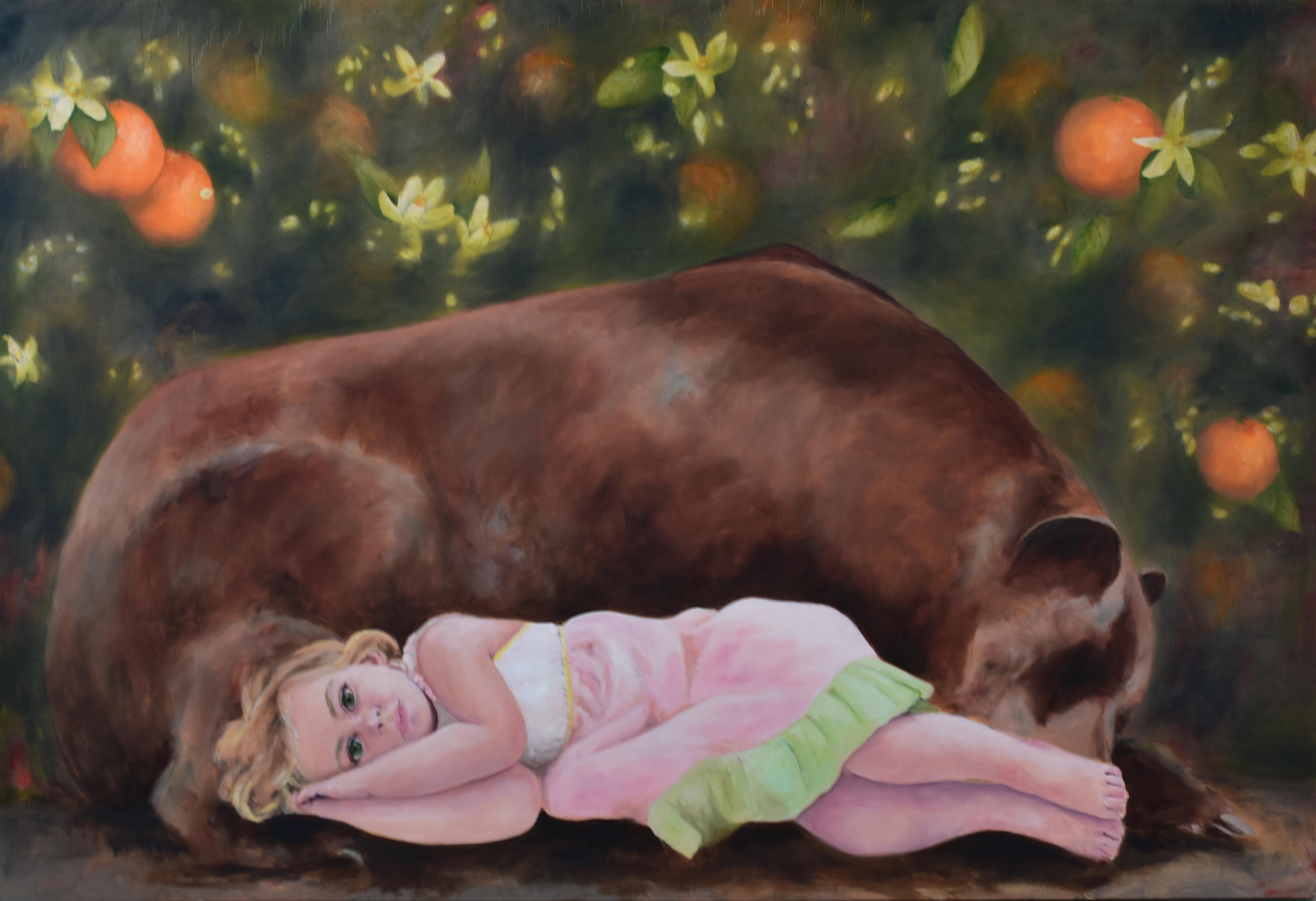 Shanna D'Antonio Animal Painting - The Grizzly Bear Is Huge And Wild