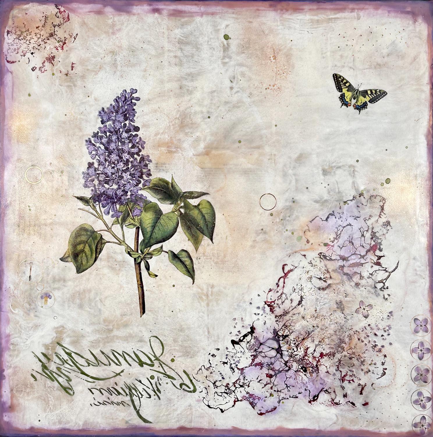Flieder, Originalgemälde – Mixed Media Art von Shannon Amidon