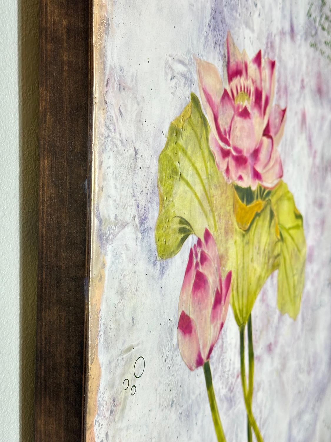 Luna de loto, Pintura original - Mixed Media Art Contemporáneo de Shannon Amidon