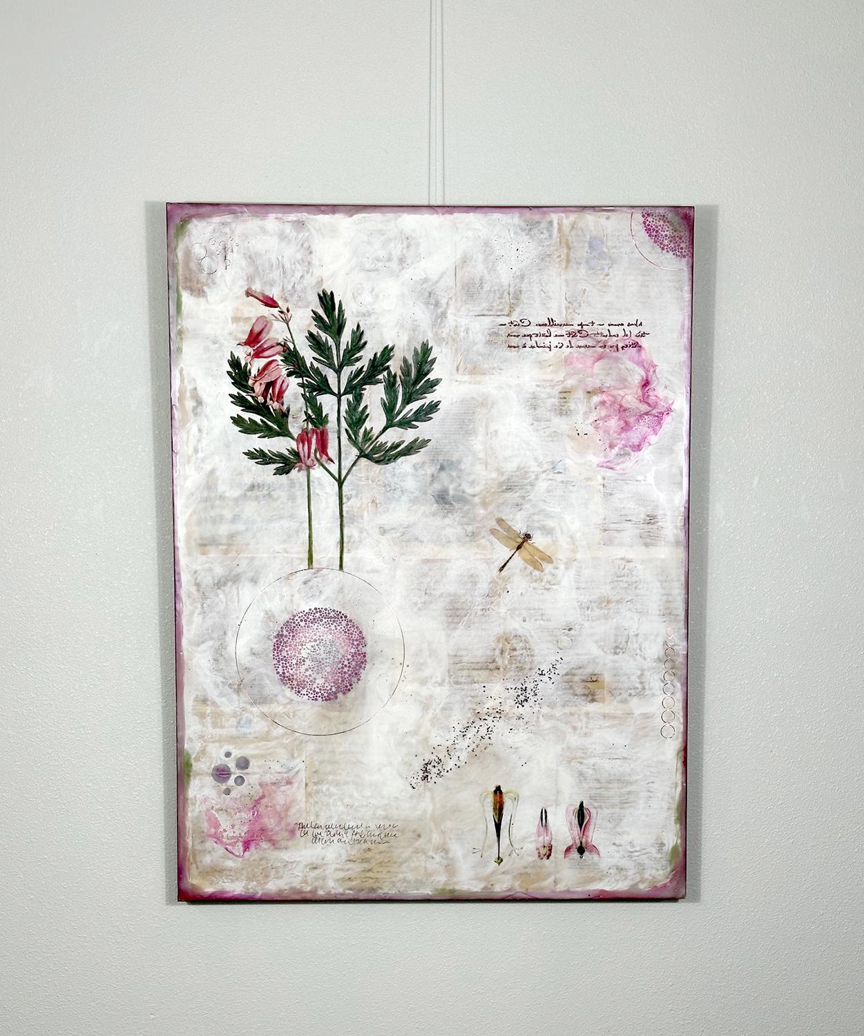 <p>Commenti dell'artista<br />L'opera d'arte è un delicato equilibrio tra Nature e astrazione. Un fiore centrale a forma di cuore sanguinante sboccia su uno sfondo strutturato, intrecciando immagini botaniche con dettagli accurati come una