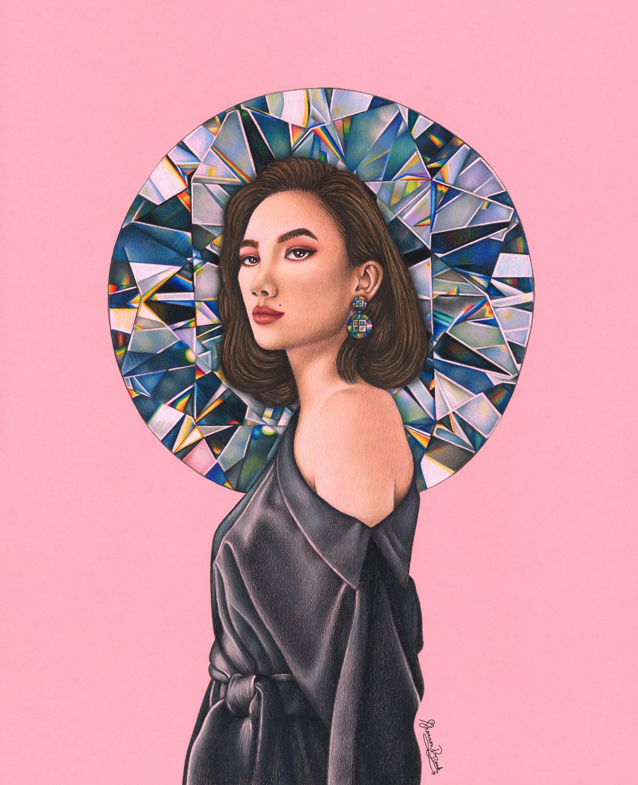 I diamanti sono i migliori amici delle ragazze - Painting di Shannon Brouk