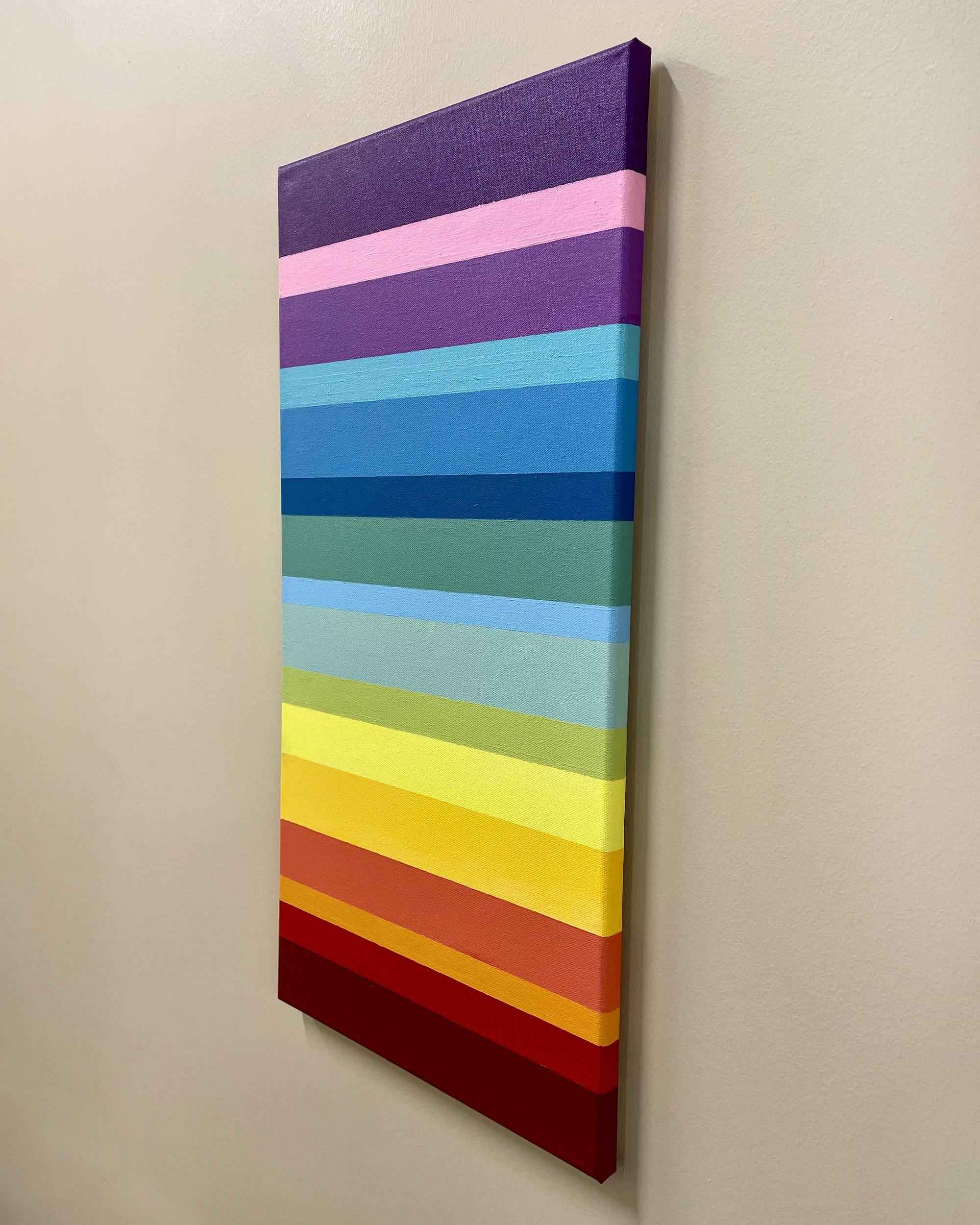 Happy (Stripes n° 2) - Beige Abstract Painting par Shannon Brouk