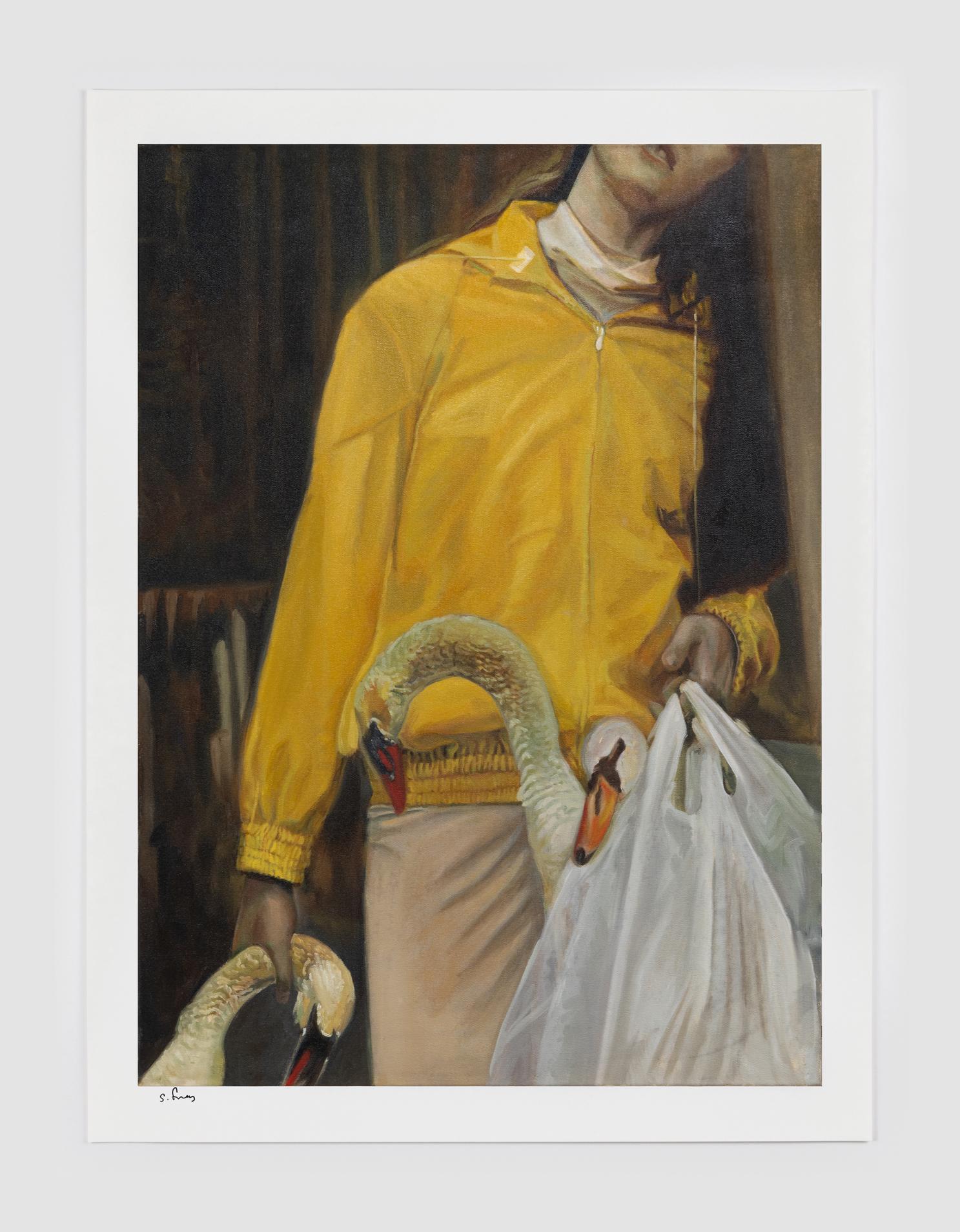 Shannon Cartier Lucy Figurative Print - Girl with Swans
