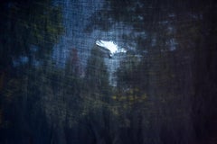 "Peek" - Southern, landscape, staged photography, abstract, blue, trees