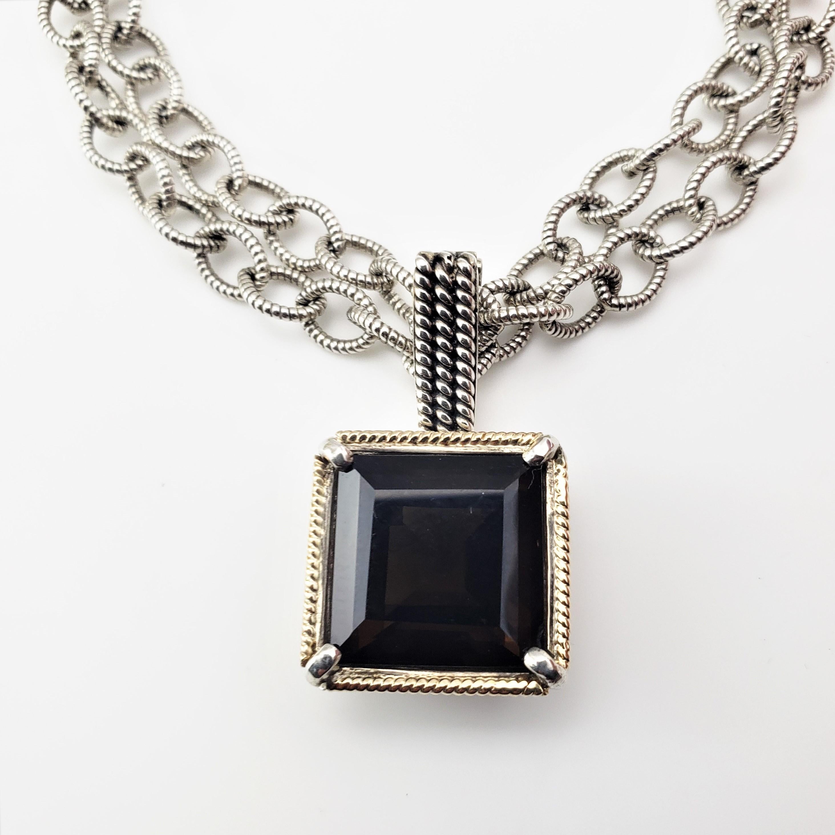 Shannon Diego 2001 Sterling Silber 14K Gelbgold & Rauchtopas Gliederhalskette im Zustand „Gut“ in Washington Depot, CT