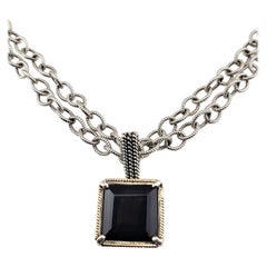 Shannon Diego 2001 Sterling Silber 14K Gelbgold & Rauchtopas Gliederhalskette