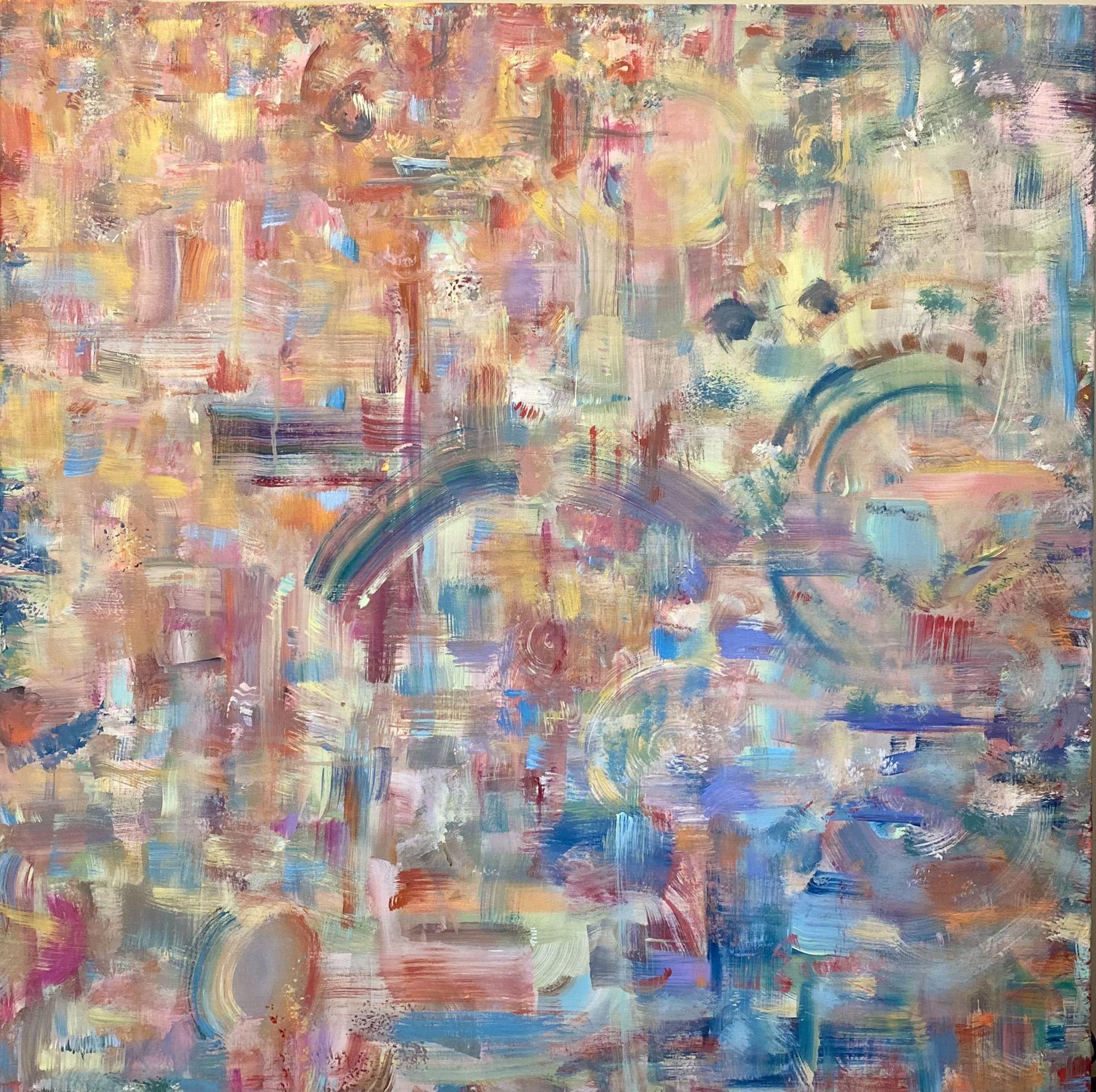 Shannon Ewing Abstract Painting – Zeichnung, Gemälde, Acryl auf Leinwand