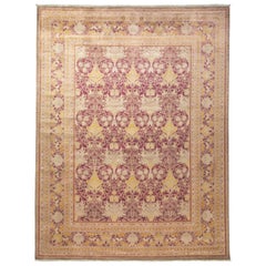 One-of-a-Kind Oriental Silky Oushak Wool Handmade Area Rug, Sepia, 9' 1 x 11' 9