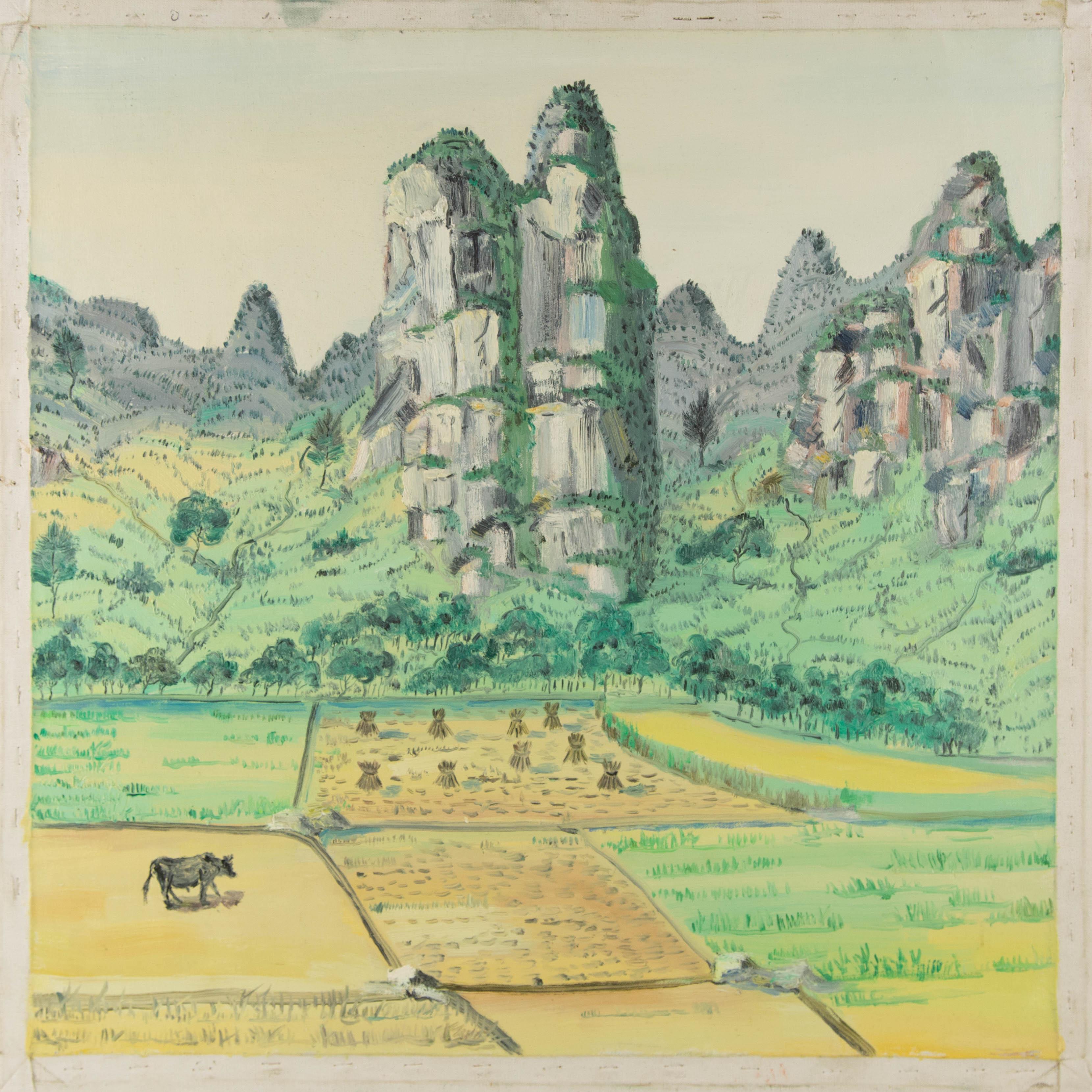 Shanquan Liang Landscape Original Oil On Canvas 