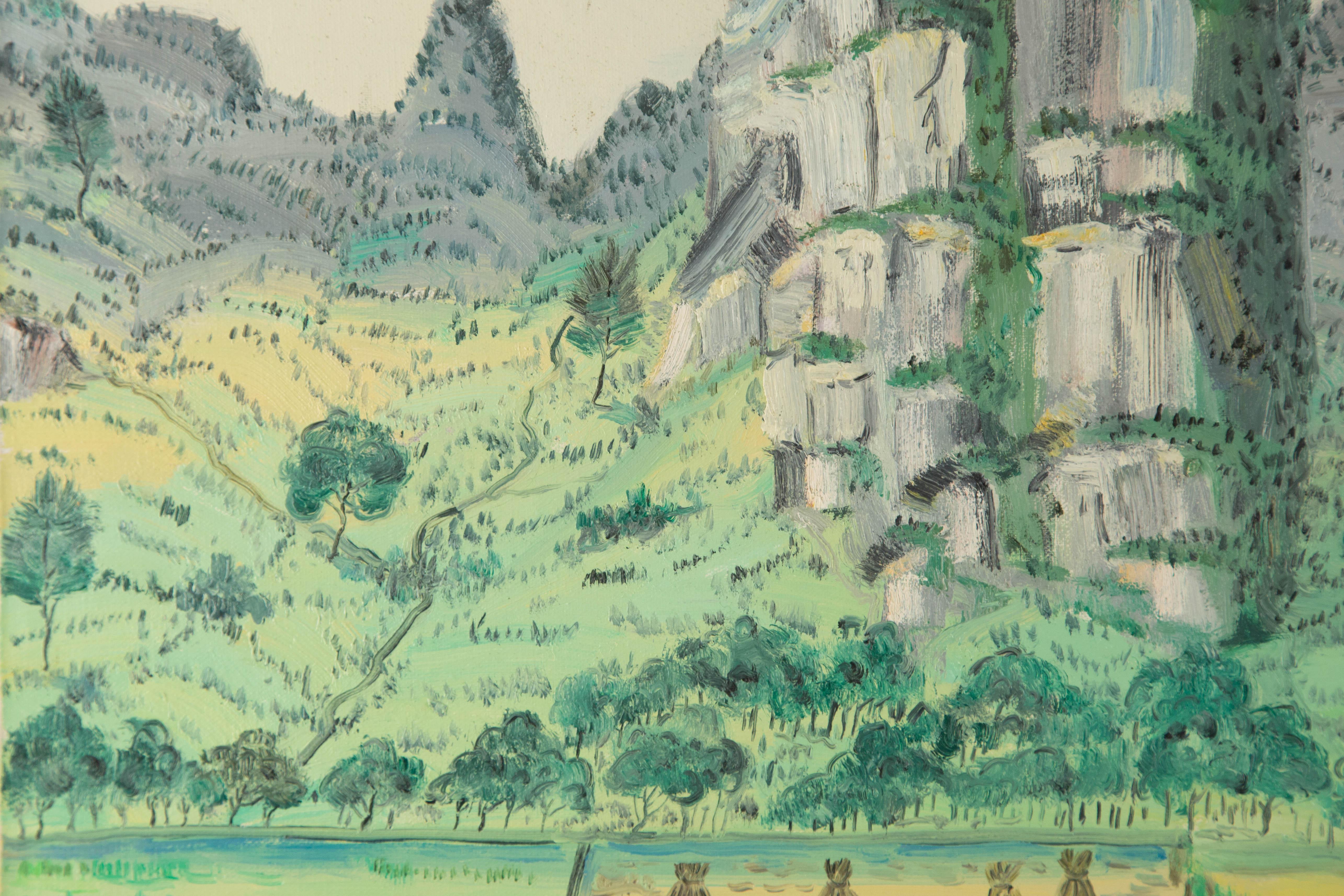 Shanquan Liang Landscape Original Oil On Canvas 