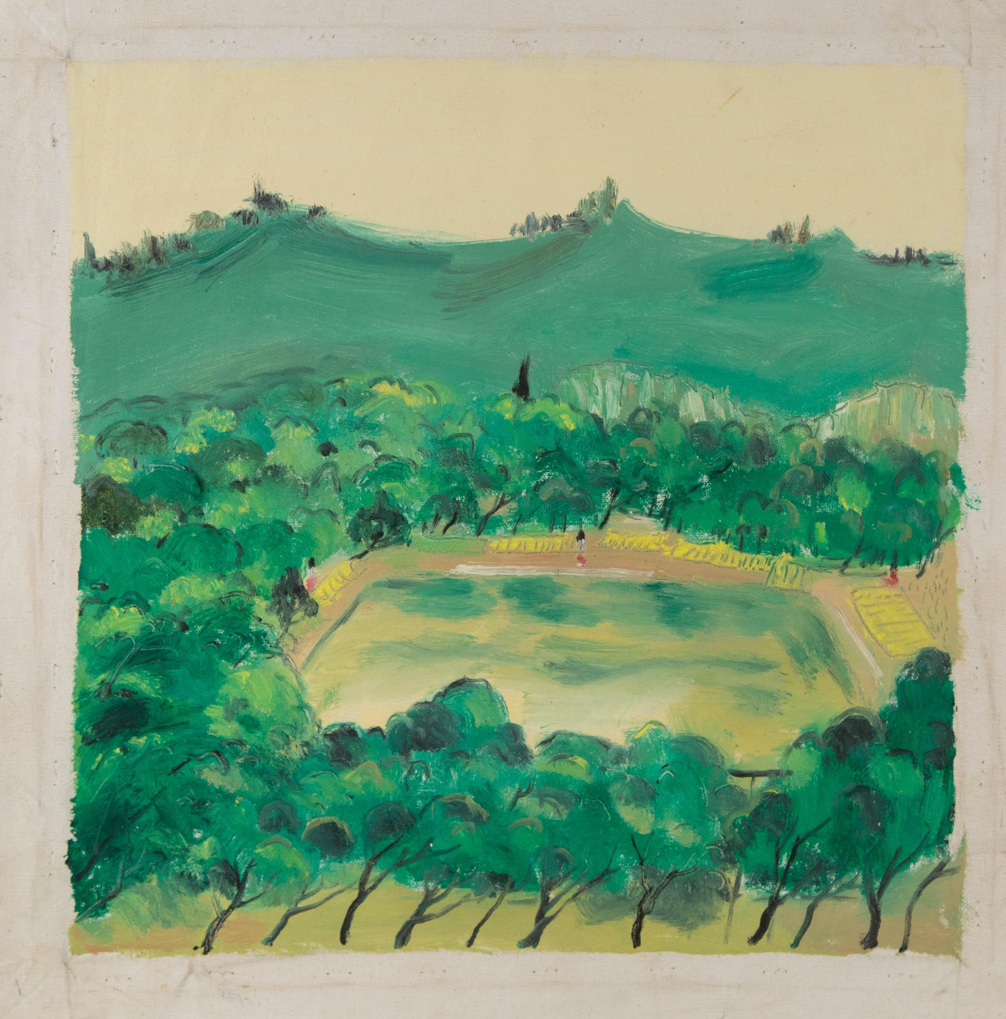 Shanquan Liang Landschaft Original Öl auf Leinwand 