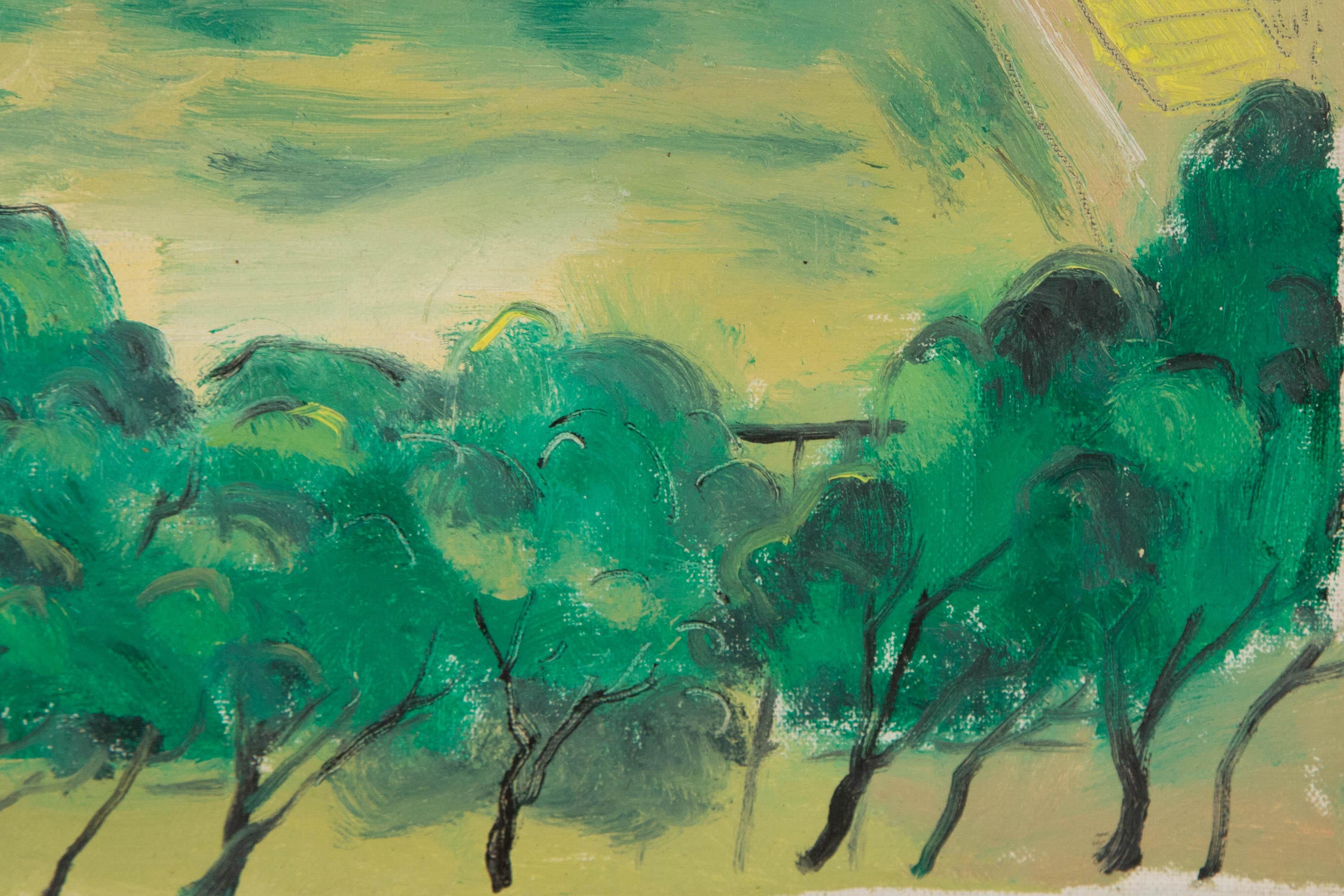 Shanquan Liang Landschaft Original Öl auf Leinwand 