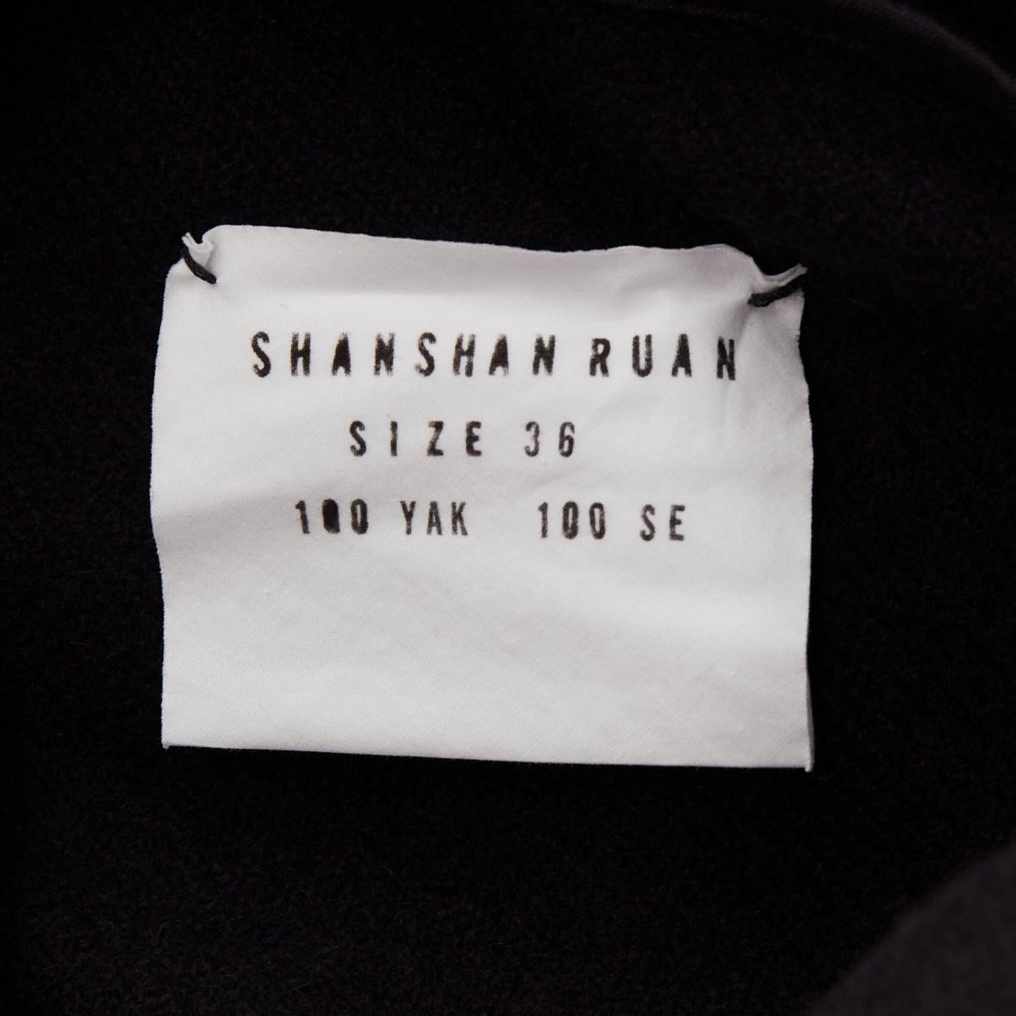SHANSHAN RUAN black black yak white silk detachable tulle layer hoodie FR36 XS For Sale 4