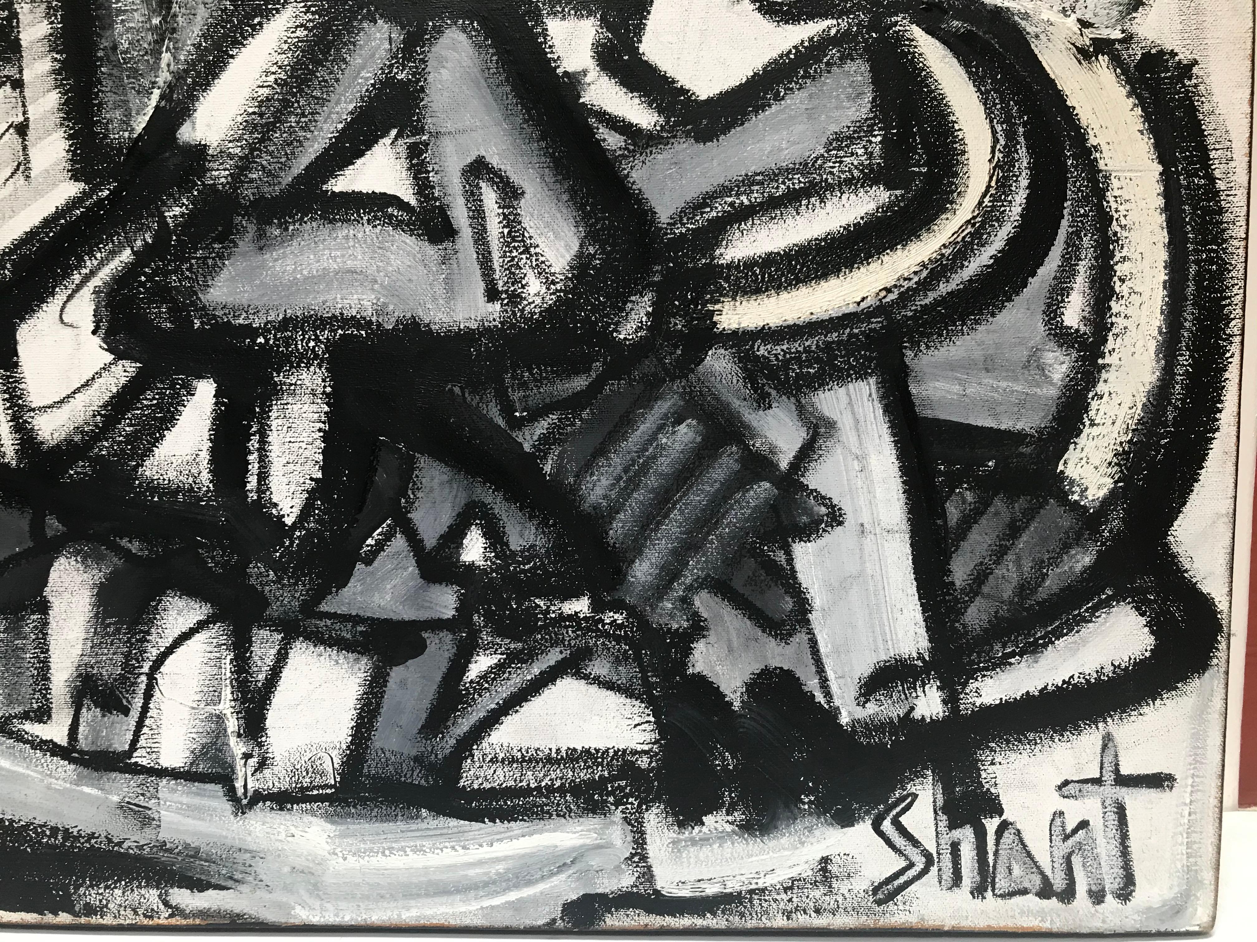 Black and White Acrylic Abstract by Shant Beudjekian For Sale 4