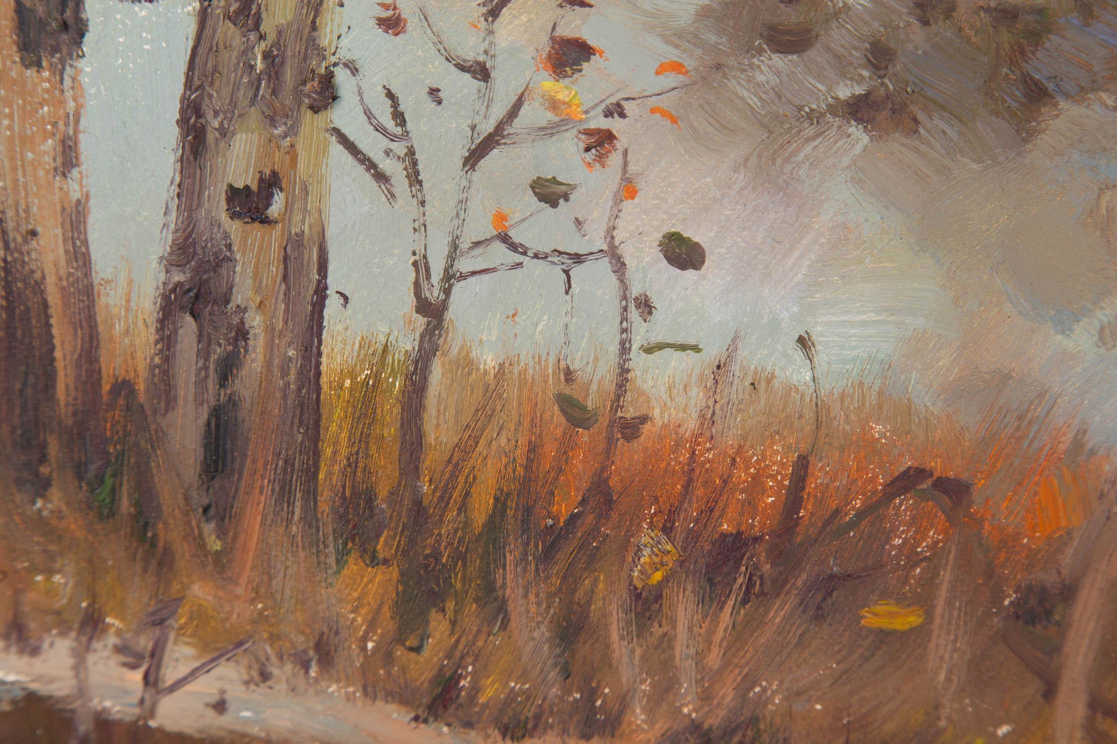 Shanwen Mou Landscape Original Oil On Canvas 