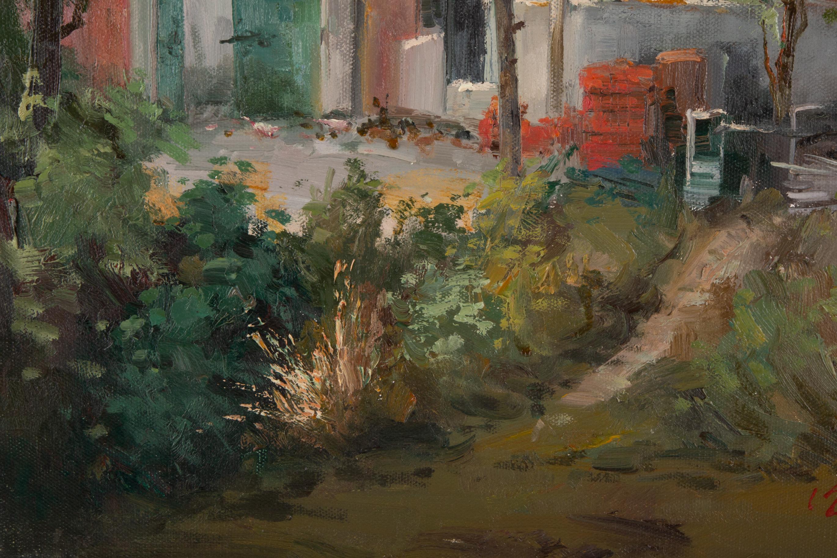 ShanWen Mou Landscape Original Oil Painting 