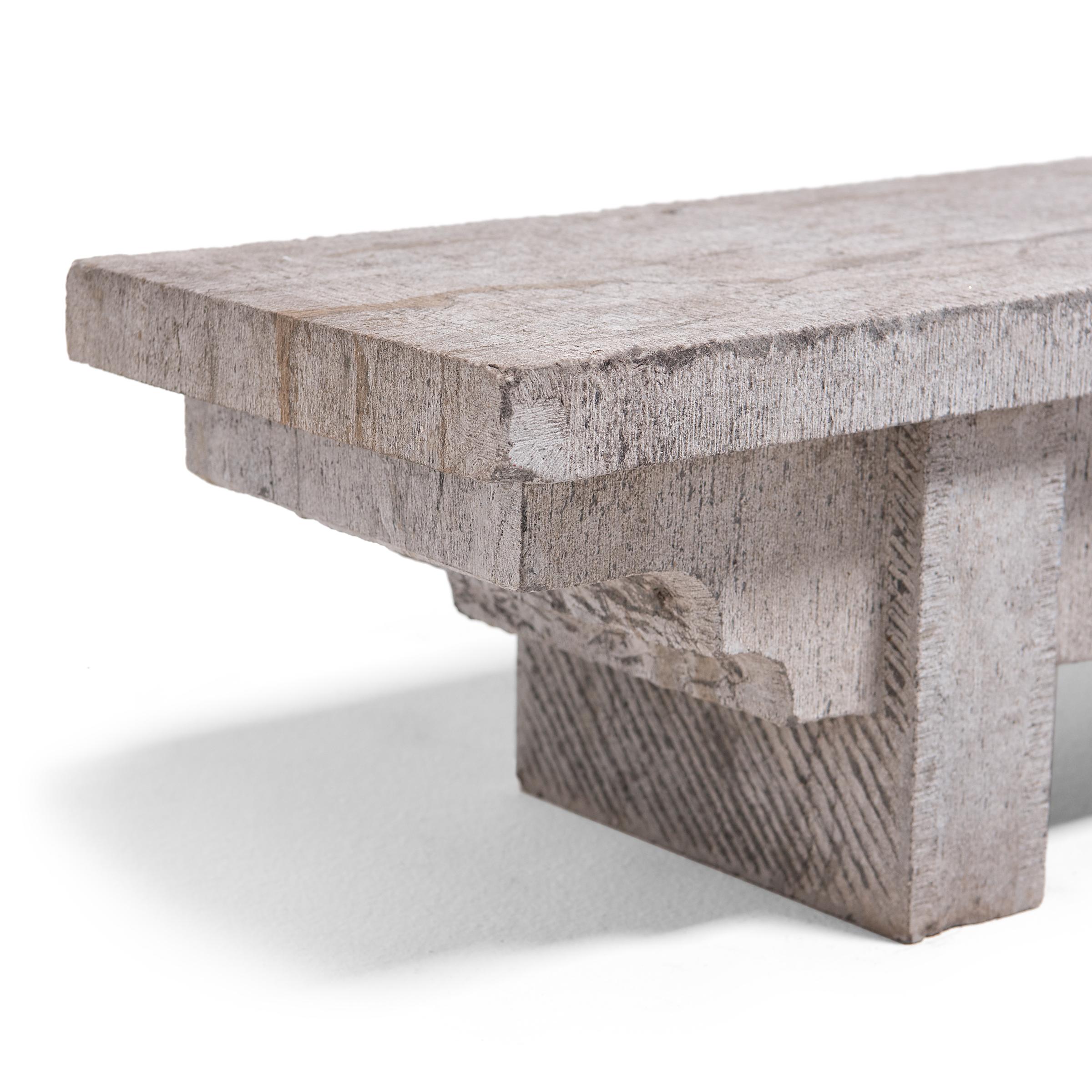 Carved Custom Shanxi Limestone Doon Bench For Sale