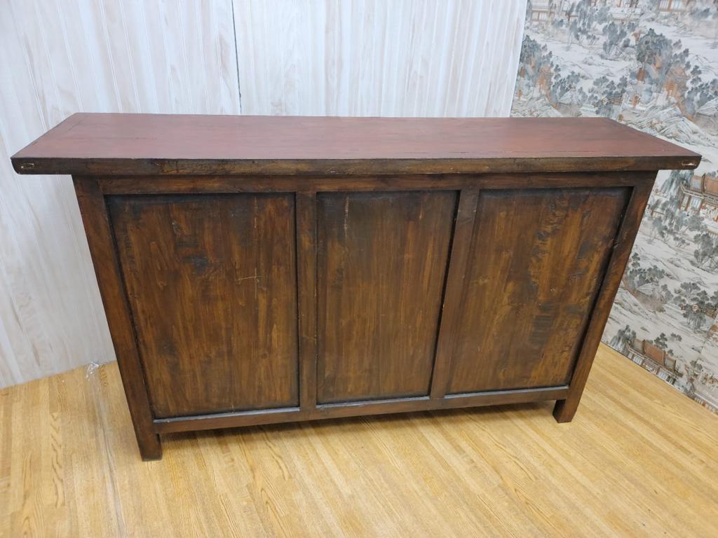 Antique Shanxi Province Red Lacquered & Elmwood Hand Painted Design Sideboard

Circa: 1900s

Dimensions:

W 61”
H 35.5”
D 16