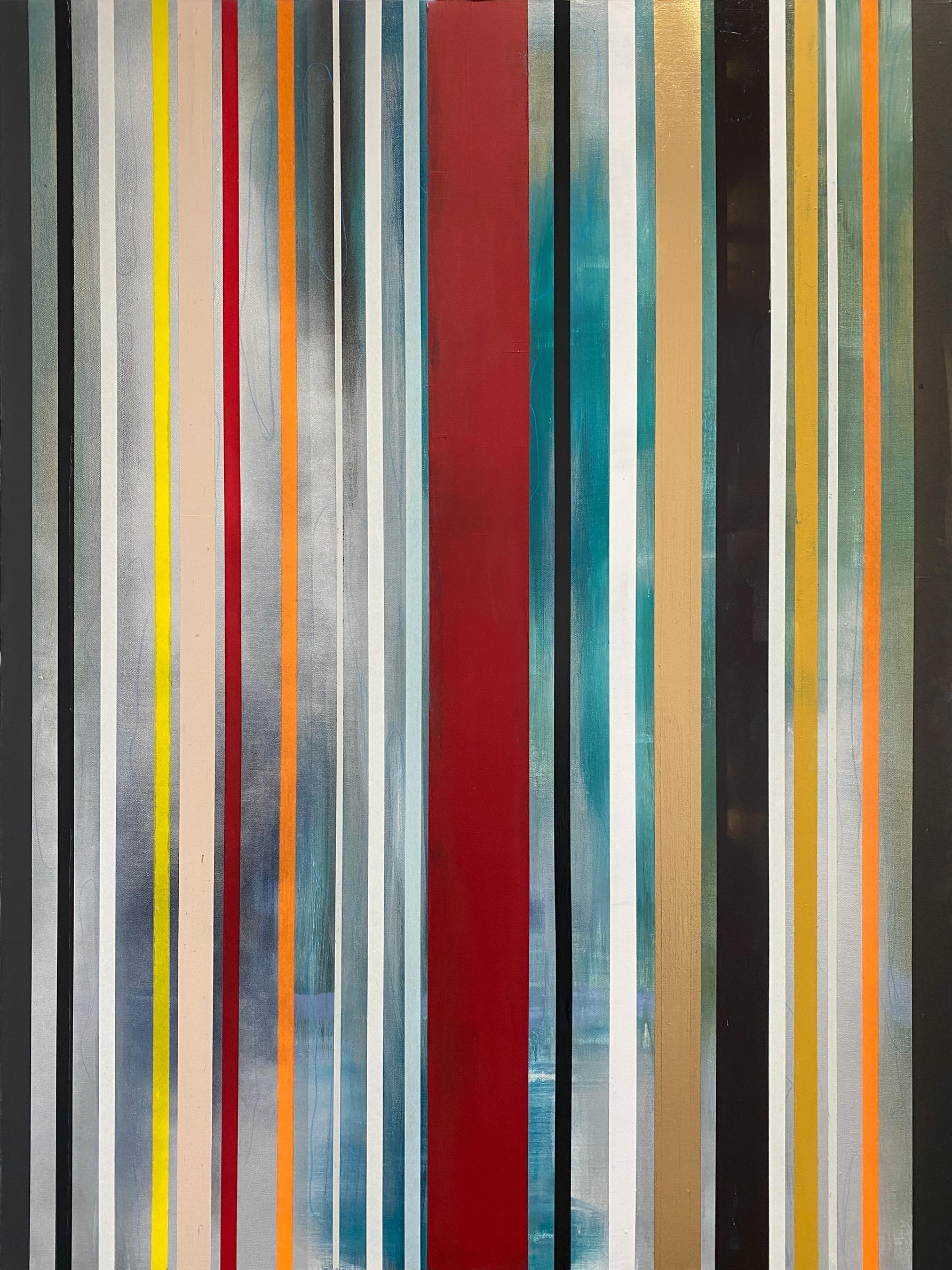 "Appalachian Spring 7", acrylic, mixed media, abstract, geometric, stripes