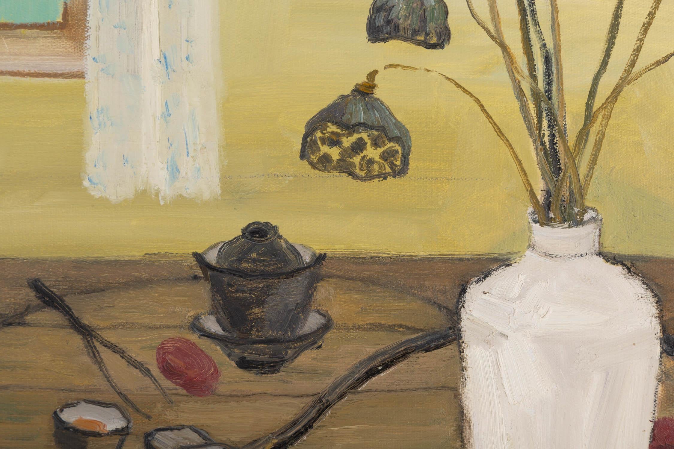 Huile impressionniste originale sur toile « Un coin de l'étude » de Shaofei Xie en vente 4
