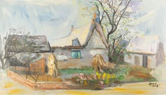 Shaofei Xie Paisaje Óleo Original Sobre Lienzo "Viviendas Weihai"