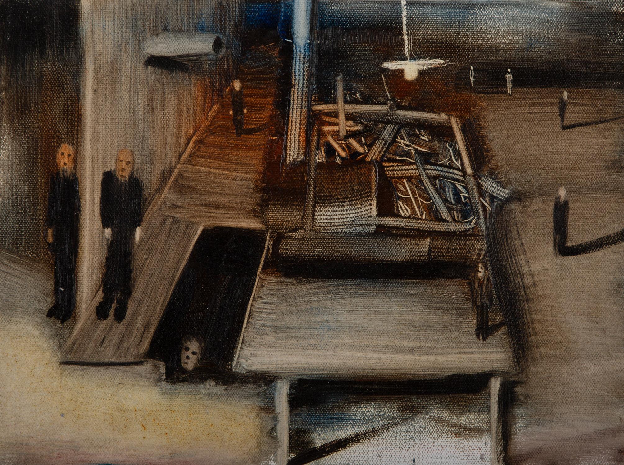 ShaoHua Nong Óleo original surrealista sobre lienzo "Luz y sombra"
