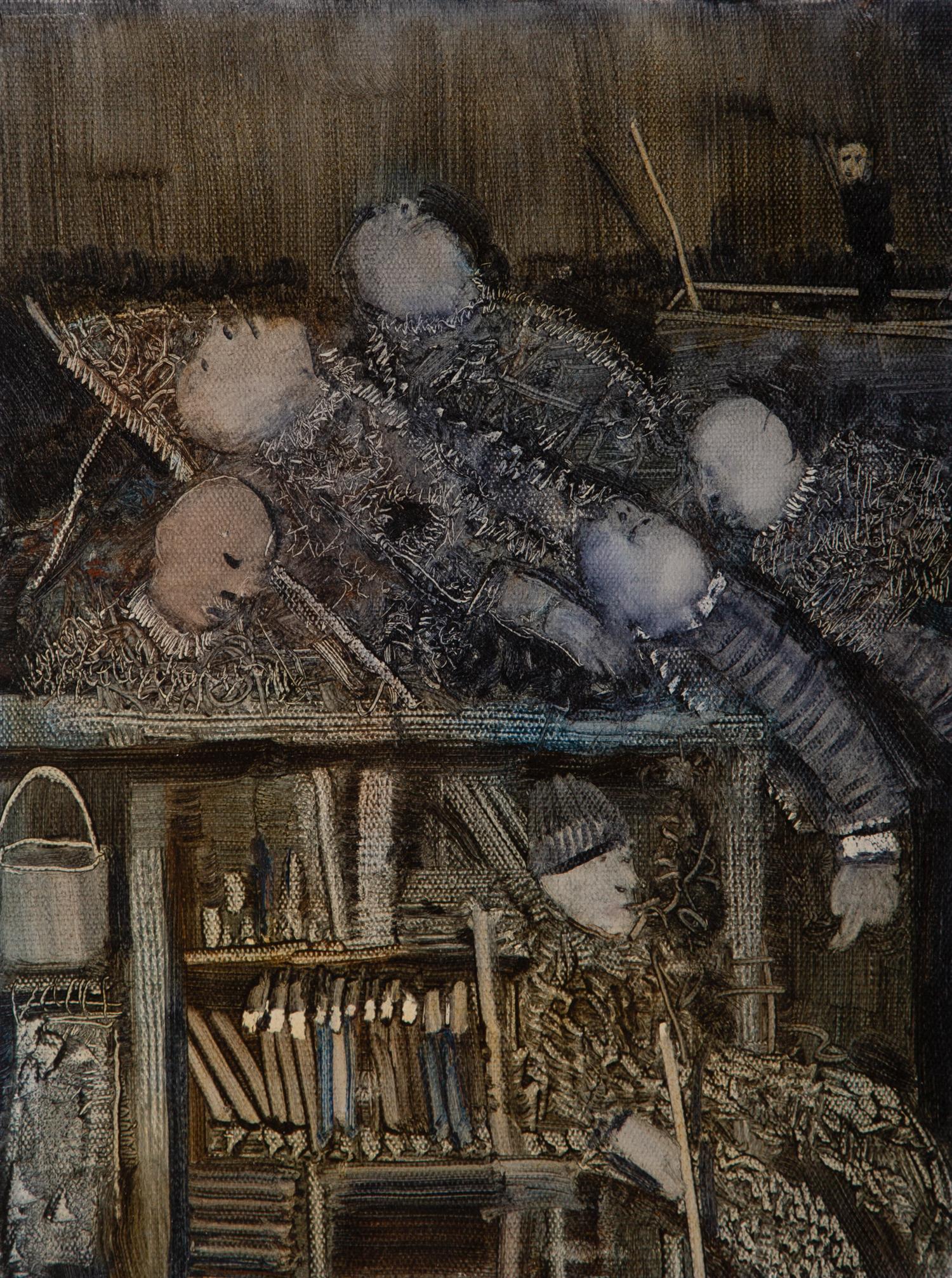 ShaoHua Nong Pintura al óleo original surrealista "Habitación"
