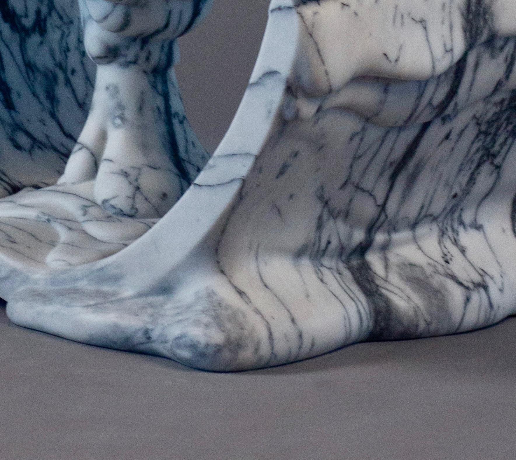 Shape Coffee Table in Marble & Tempered Glass by MANTA Handmade Stone Design In New Condition For Sale In Geneve, CH